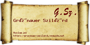 Grünauer Szilárd névjegykártya